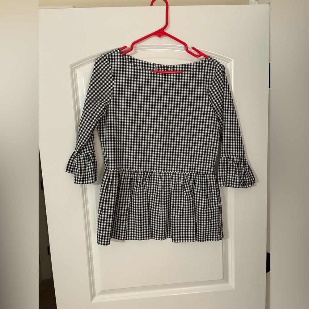Haley and the Hound Black Gingham Top XS